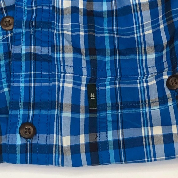 G.H. Bass & Co Explorer Blue Plaid Sportsman Short Sleeve Shirt New S - Picture 3 of 3